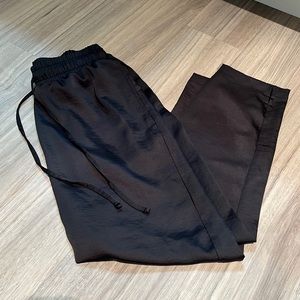 Black satin lounge pants- so comfy!